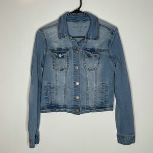 Aeropostale Distressed Denim Jean Jacket Medium